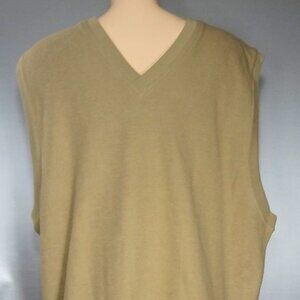 Greg Norman Golf V-Neck Knit Vest Beige Size Large